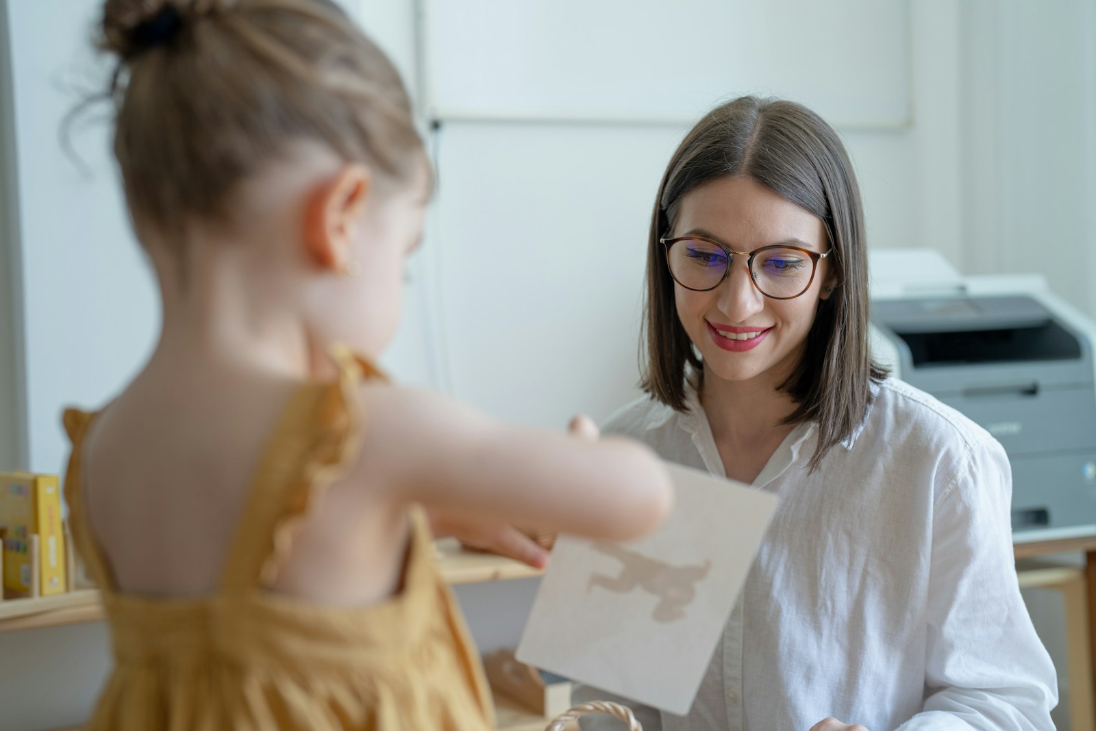 a woman looking at a woman